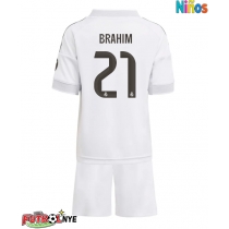 Camiseta Real Madrid Brahim Diaz #21 Primera Equipación para niños 2025-26 manga corta (+ pantalones cortos)
